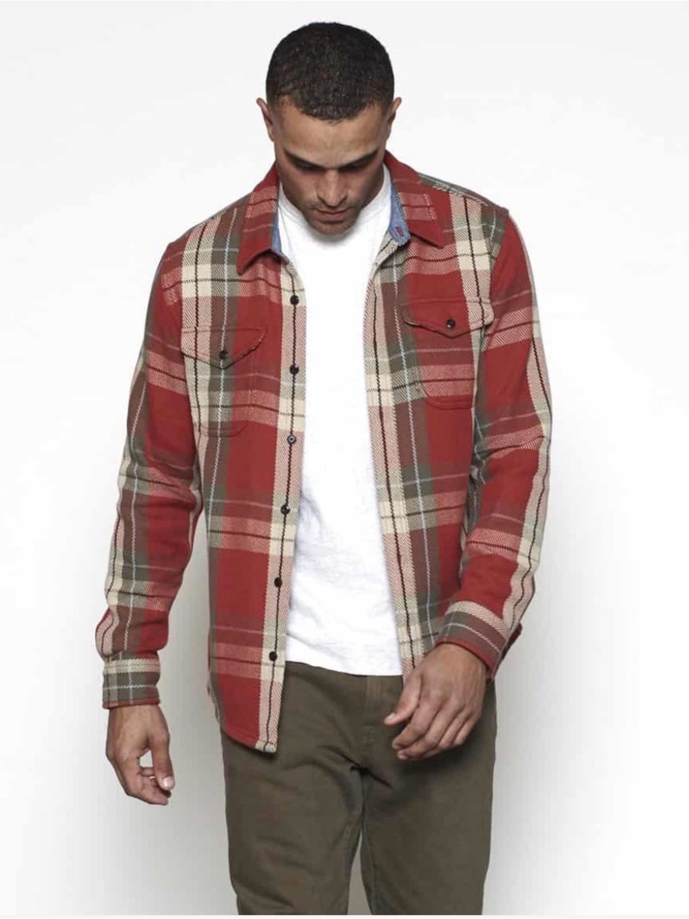Outerknown XXL Blanket Shirt plaid organic cotton twill button down relaxed fit